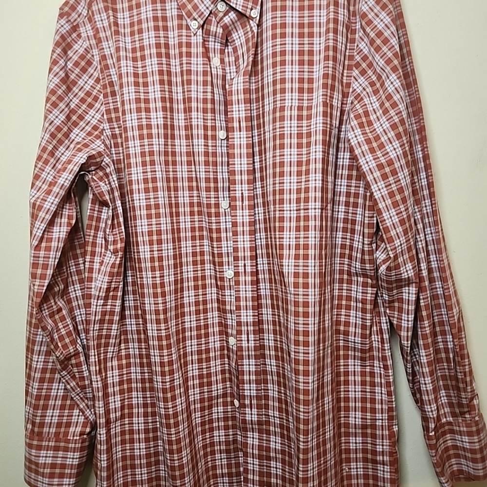 NORDSTROM Regular Fit Button Down Casual Shirt Plaid  Long Sleeves